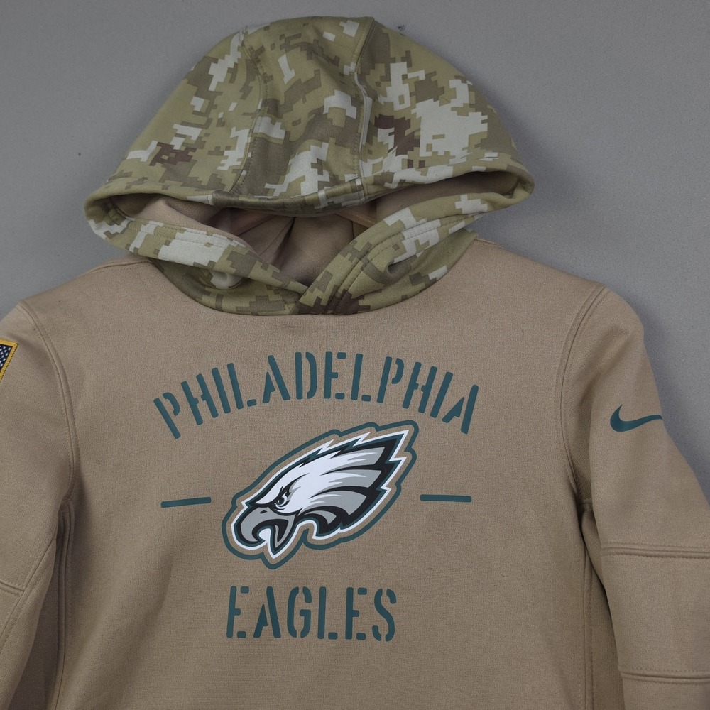 Nike NFL Philadelphia Eagles Salute to Service Therma Hoodie Youth Med 10/12 Tan